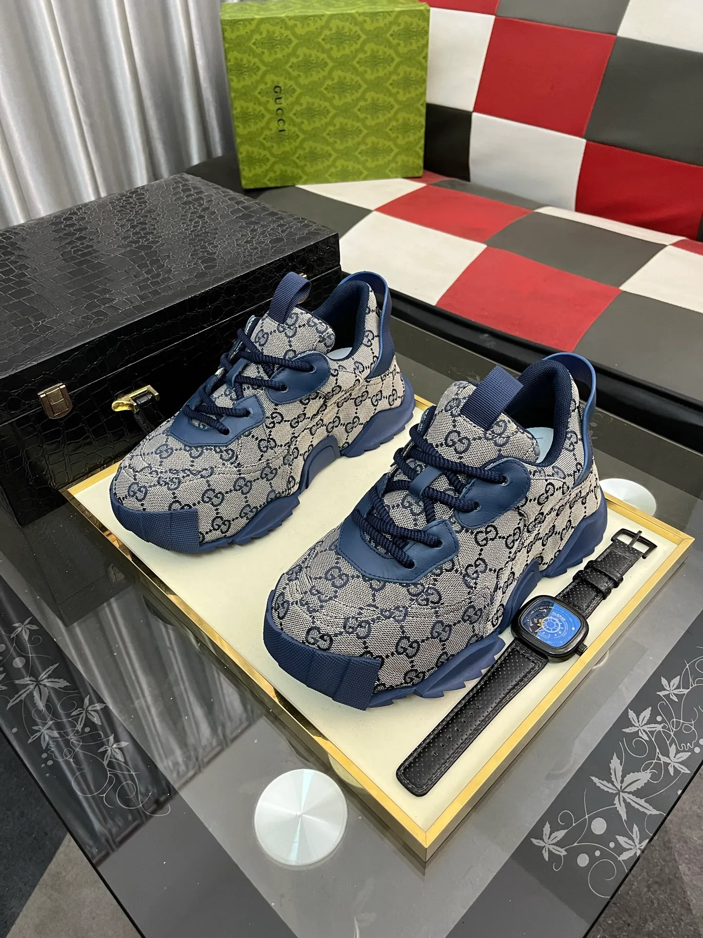 Men's shoes 💰600⌚️⌚️ (GUCCI-Gucci) luxury brand sports and casual shoes, imported original material, sheepskin lining, high-end and comfortable, original outsole is light and wear-resistant! Purely handmade, details determine quality! 38-444️⃣colors available
